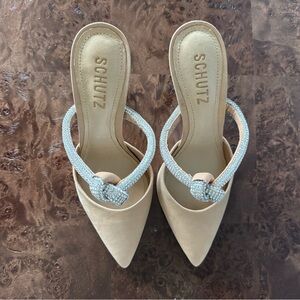 Schutz Women's Cream Pointed-Toe Heels